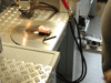 Metal in preheated crucible ready for melting on top of Cast